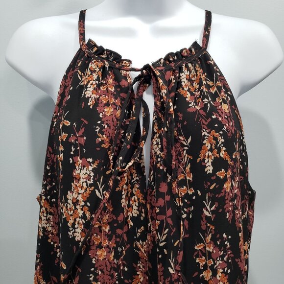 Drew Anthropologie Tiered Halter Dress Fall Floral Boho Size S - Picture 4 of 12